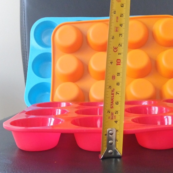 Other - Silicone Muffin Pan Set - Red, Blue, and Orange